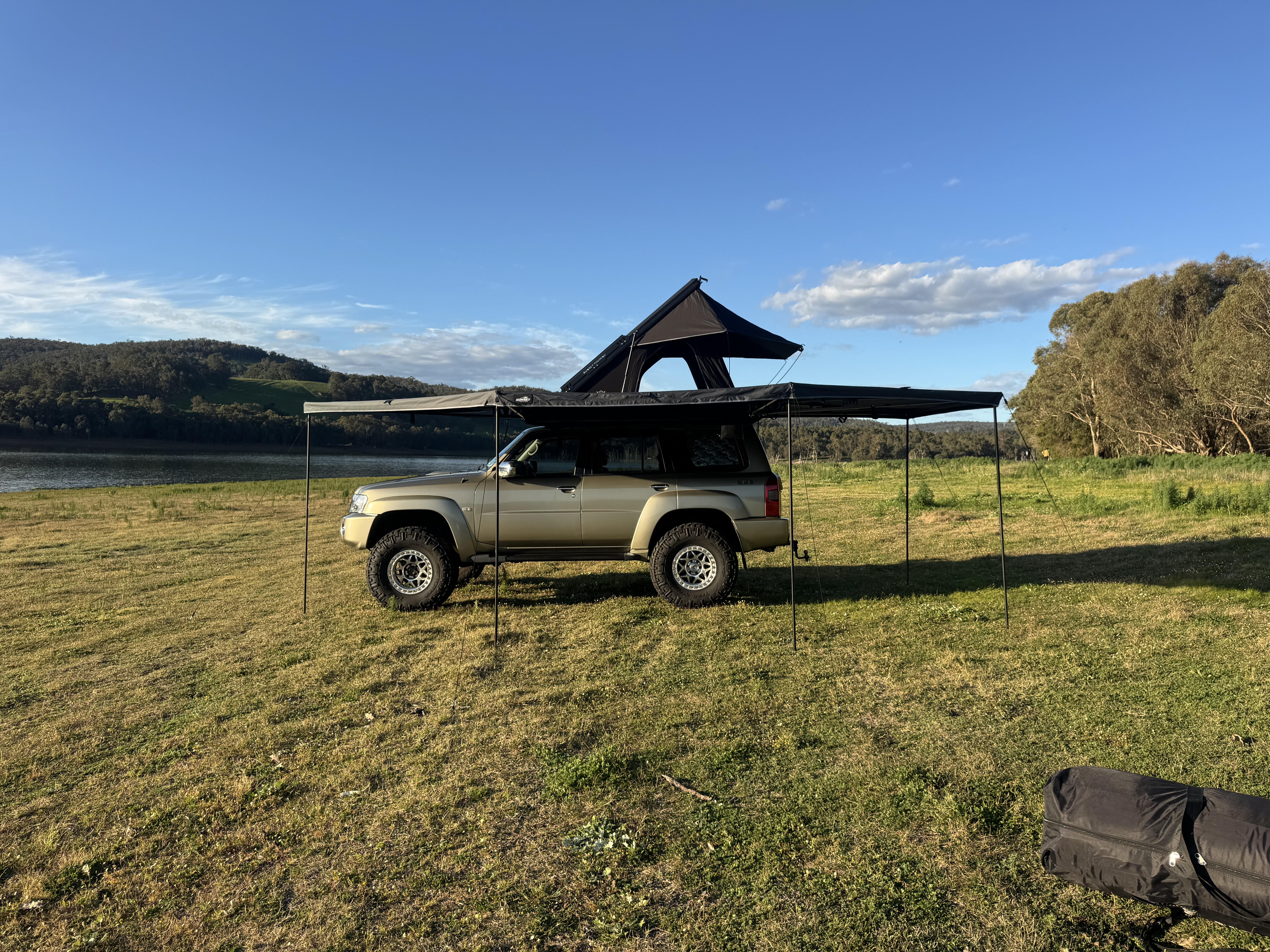Sunset Touring rig set up with a 270 awning